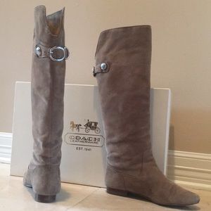 COACH taupe suede riding boots, Size: 8